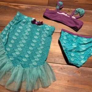 Baby 3 piece little mermaid swimsuit
